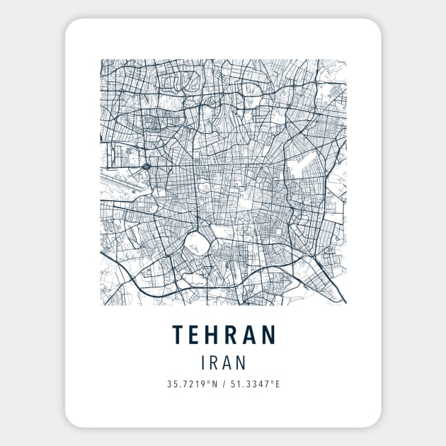 tehran simple map Magnet by boy cartograph